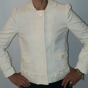 Marc Jacobs Off White Ruffled Jacket S 6 NWT $378